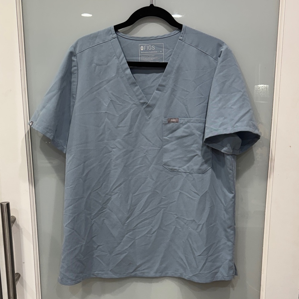 Catarina Figs Women’s Blue Plus Size One-Pocket Scrub Top XL